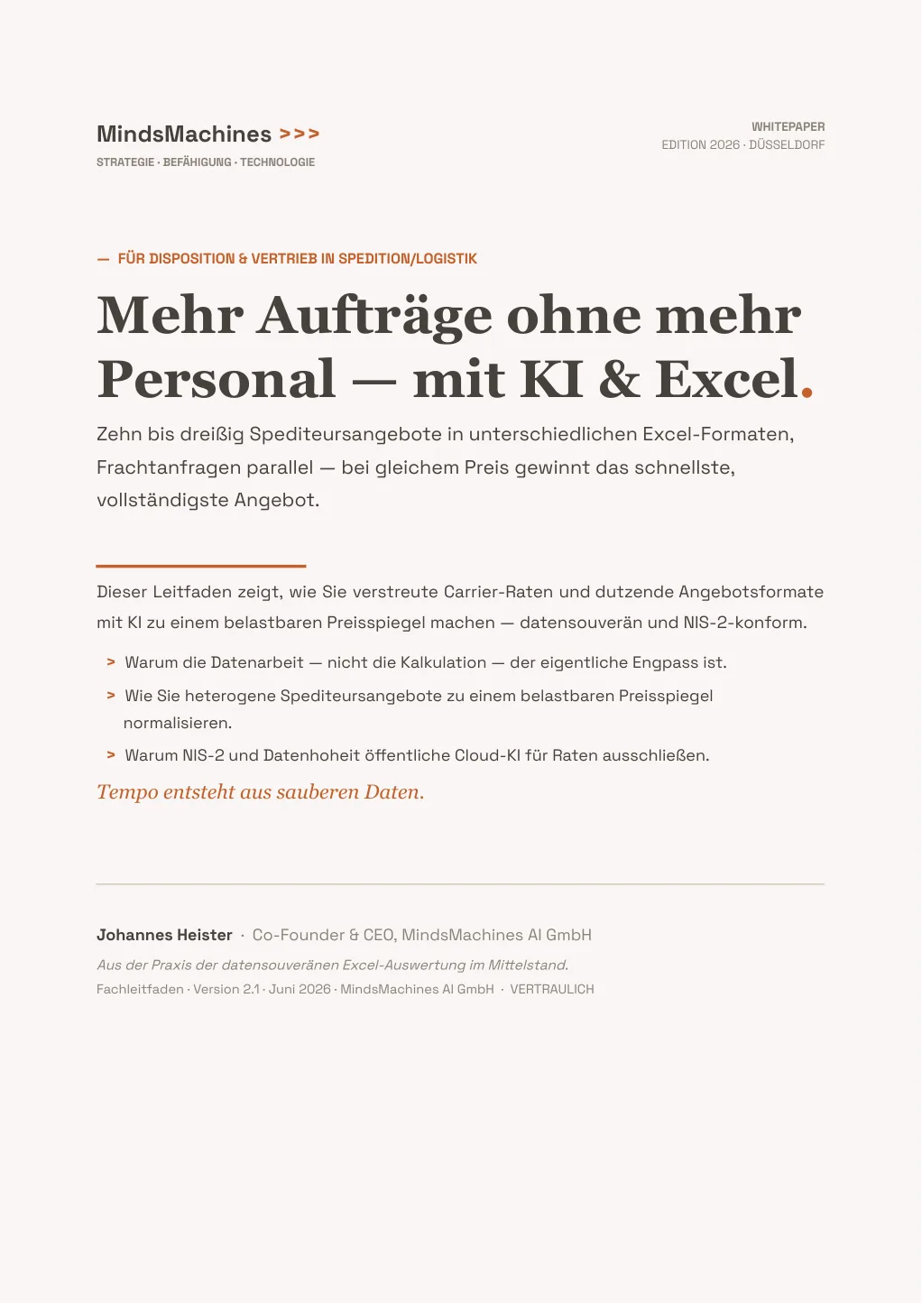 Cover Mehr Aufträge ohne mehr Personal – mit KI & Excel.